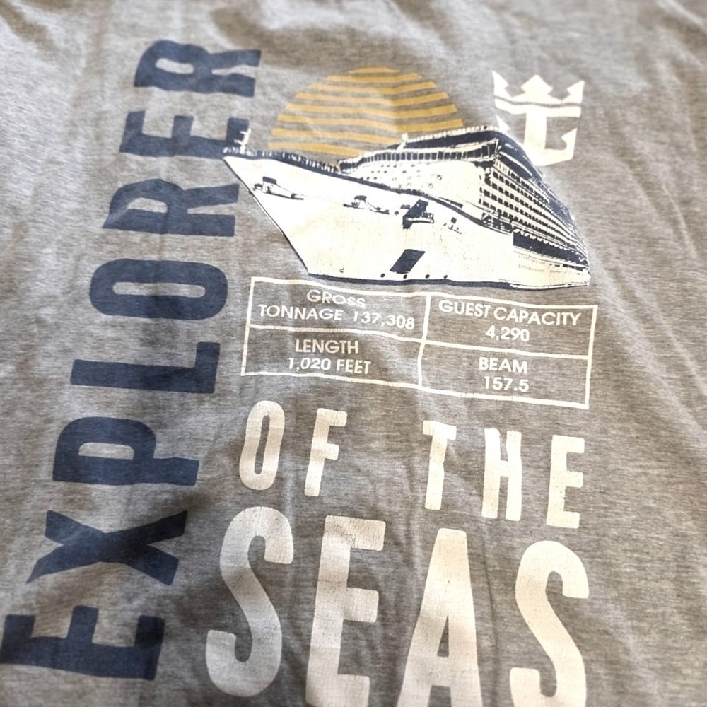 Royal Caribbean Explorer of the Seas Inagural Voyage T-Shirt Mens XXL Gray